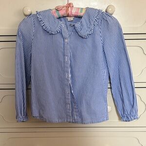 Crewcuts Blue and White Striped Kids Button Down Shirt